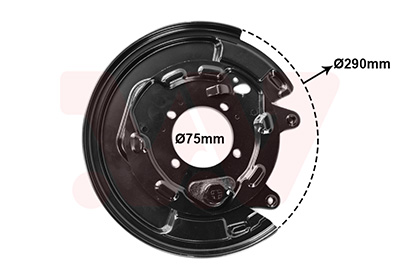 Dekplaat, remschijf Van Wezel 5393373