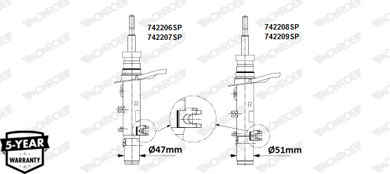 Monroe Schokdemper 742206SP