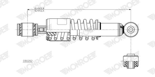 Monroe Schokdemper cabine ophanging CB0292