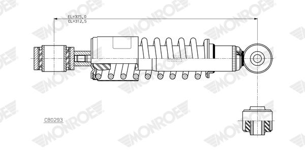 Monroe Schokdemper cabine ophanging CB0293