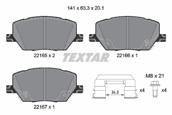 Remblokset Textar 2216503