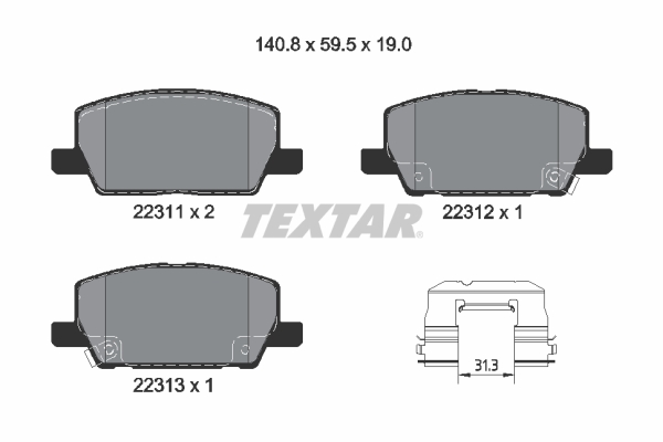 Remblokset Textar 2231102