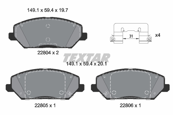 Remblokset Textar 2280401