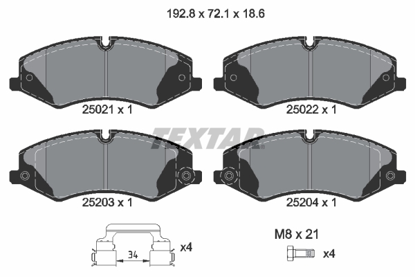 Remblokset Textar 2502201