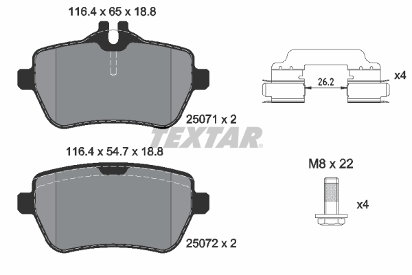 Remblokset Textar 2507101