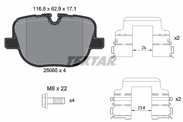 Remblokset Textar 2508501