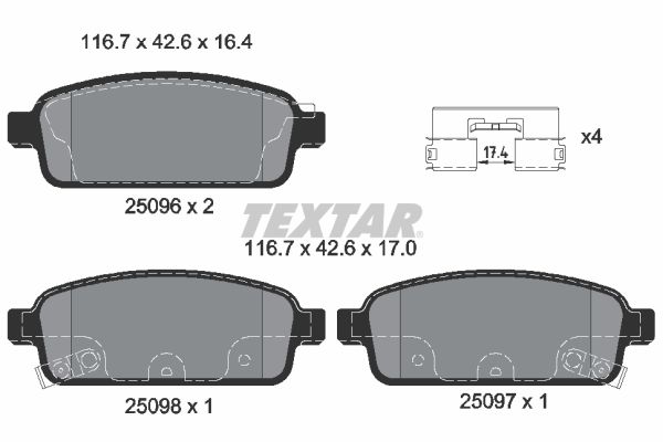 Remblokset Textar 2509602