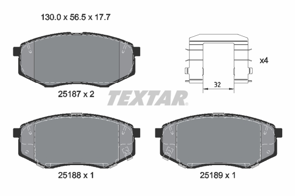 Remblokset Textar 2518701