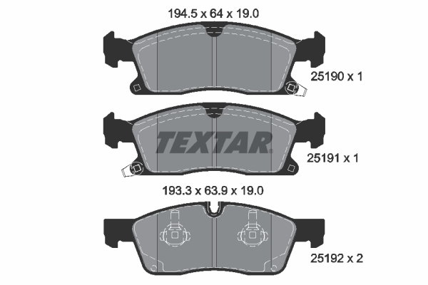 Remblokset Textar 2519002