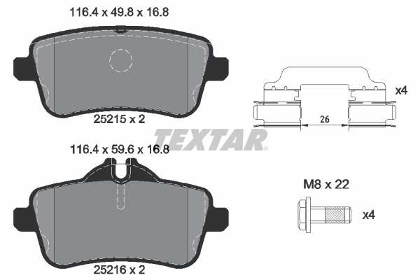 Remblokset Textar 2521509