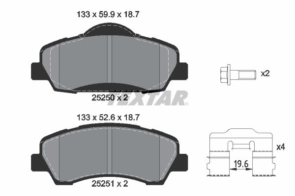 Remblokset Textar 2525001