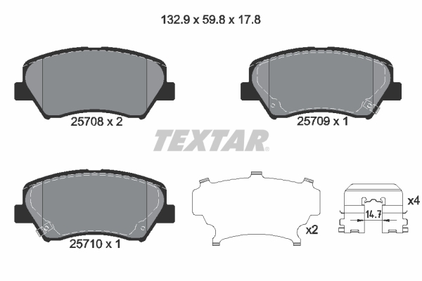 Remblokset Textar 2570801