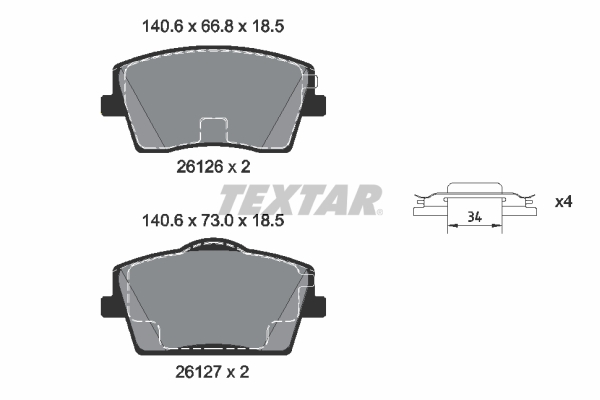 Remblokset Textar 2612601