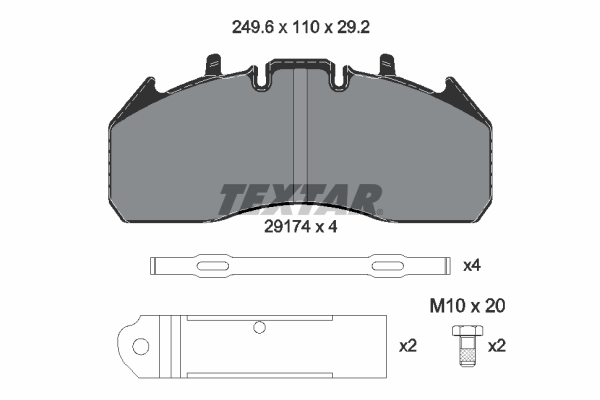 Textar Remblokkenset, schijfrem 2917411