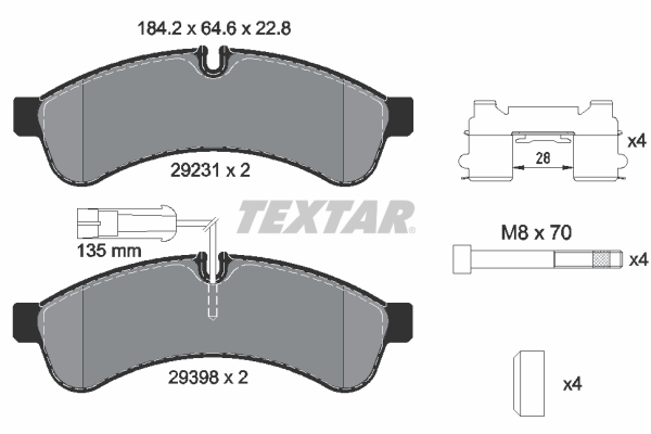 Remblokset Textar 2923103