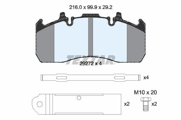 Remblokkenset, schijfrem Textar 2927203