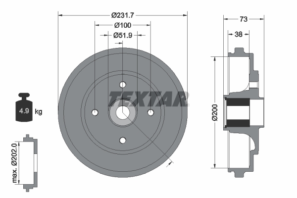 Remtrommel Textar 94027800