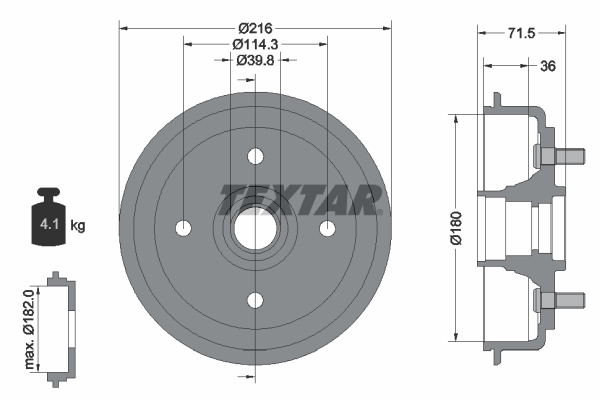 Remtrommel Textar 94030200