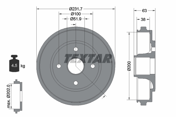 Remtrommel Textar 94033200