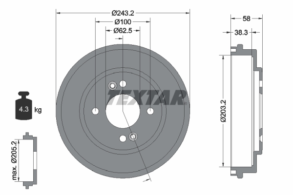 Remtrommel Textar 94033300