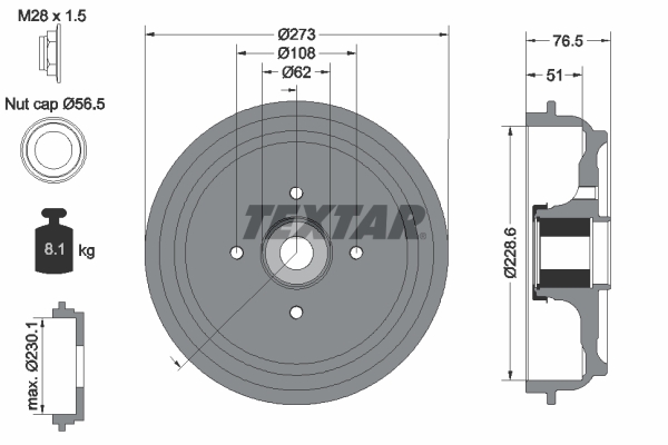 Remtrommel Textar 94037900