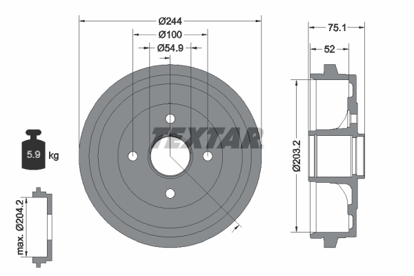 Remtrommel Textar 94043200