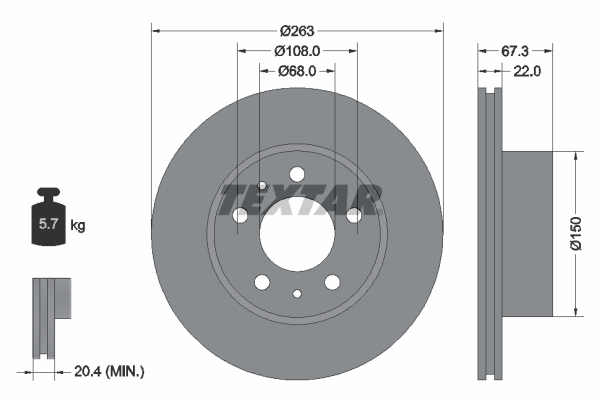 Remschijven Textar 92018600