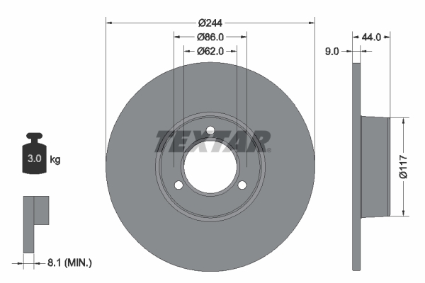 Remschijven Textar 92022100