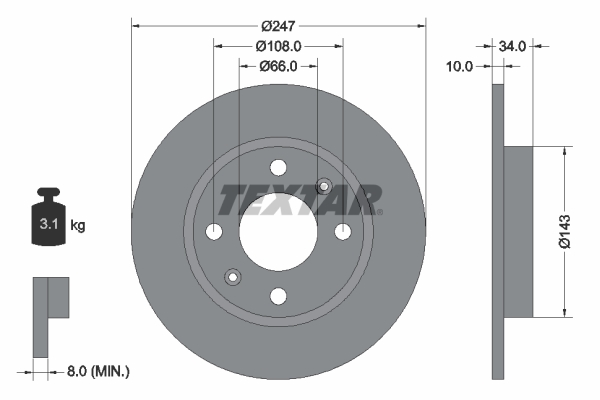 Remschijven Textar 92029803