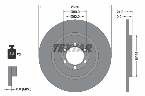 Remschijven Textar 92033700