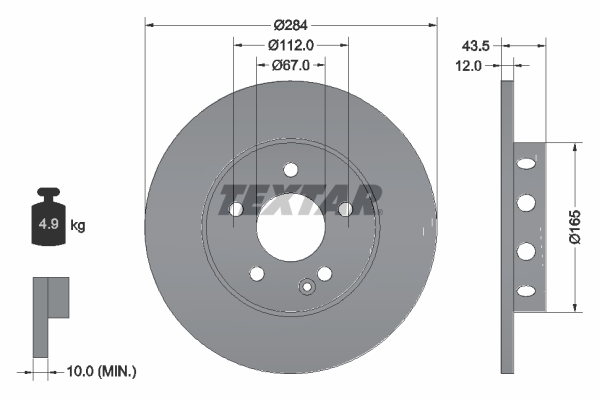 Remschijven Textar 92059303