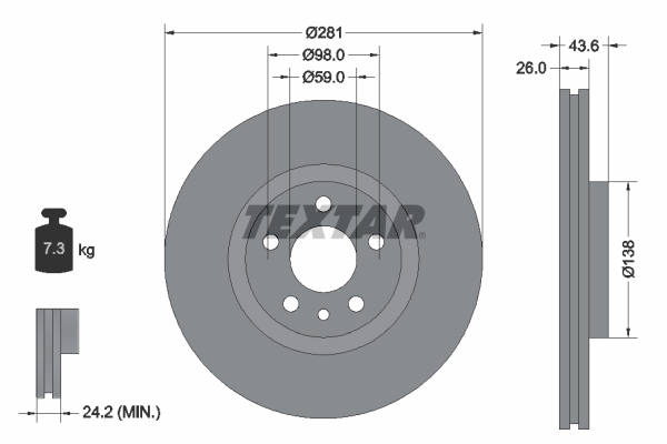 Remschijven Textar 92074003