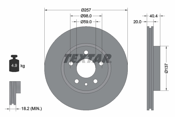 Remschijven Textar 92083100