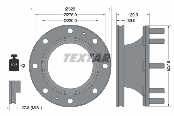 Remschijven Textar 93084700