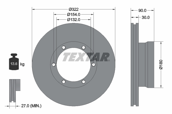 Remschijven Textar 93086400