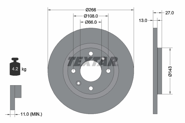 Remschijven Textar 92089103