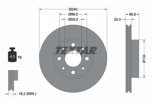 Remschijven Textar 92090300