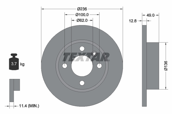 Remschijven Textar 92090400