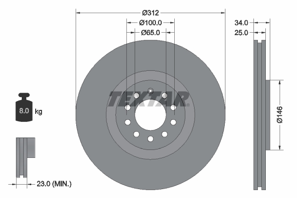 Remschijven Textar 92098505