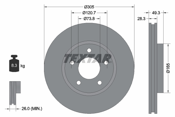 Remschijven Textar 92098900