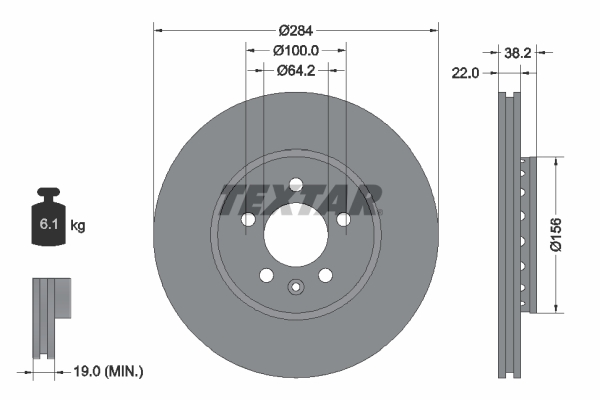 Remschijven Textar 92103400