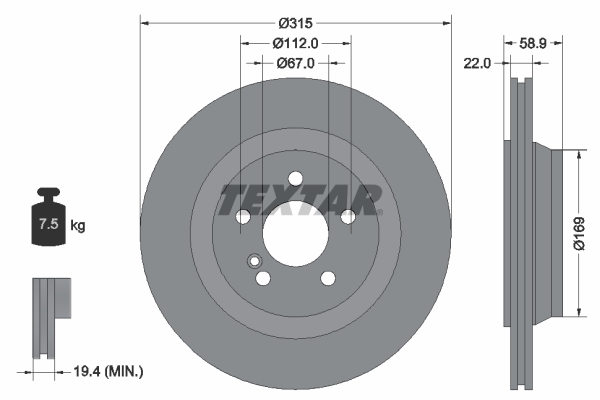 Remschijven Textar 92109000