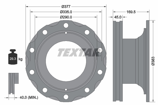 Remschijven Textar 92116500