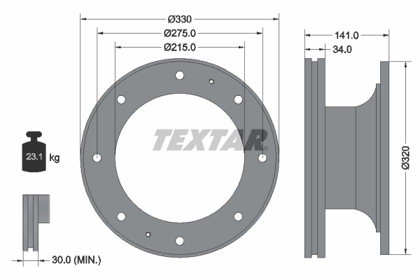 Remschijven Textar 93127400