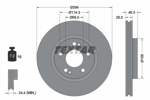 Remschijven Textar 92136403