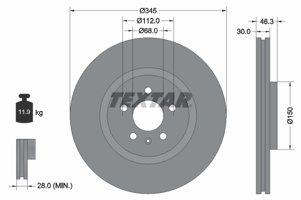 Remschijven Textar 92143903
