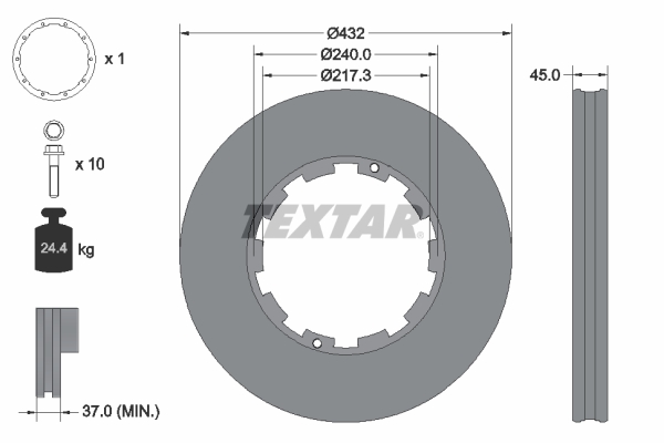 Remschijven Textar 93145600
