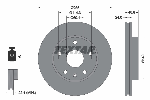 Remschijven Textar 92155600