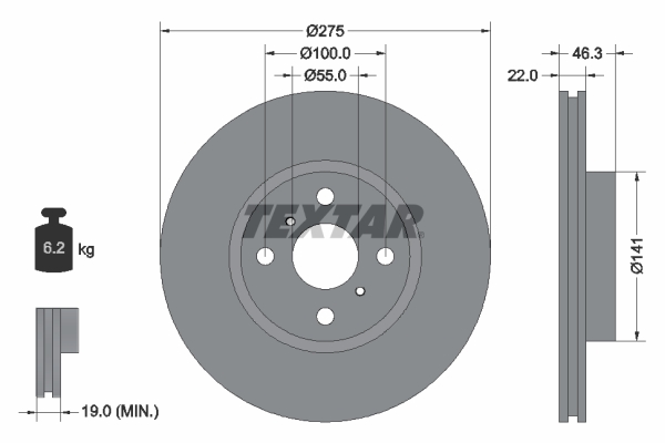 Remschijven Textar 92156200