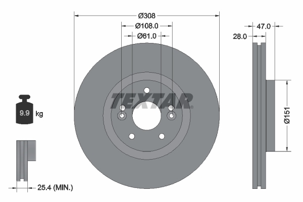 Remschijven Textar 92157700